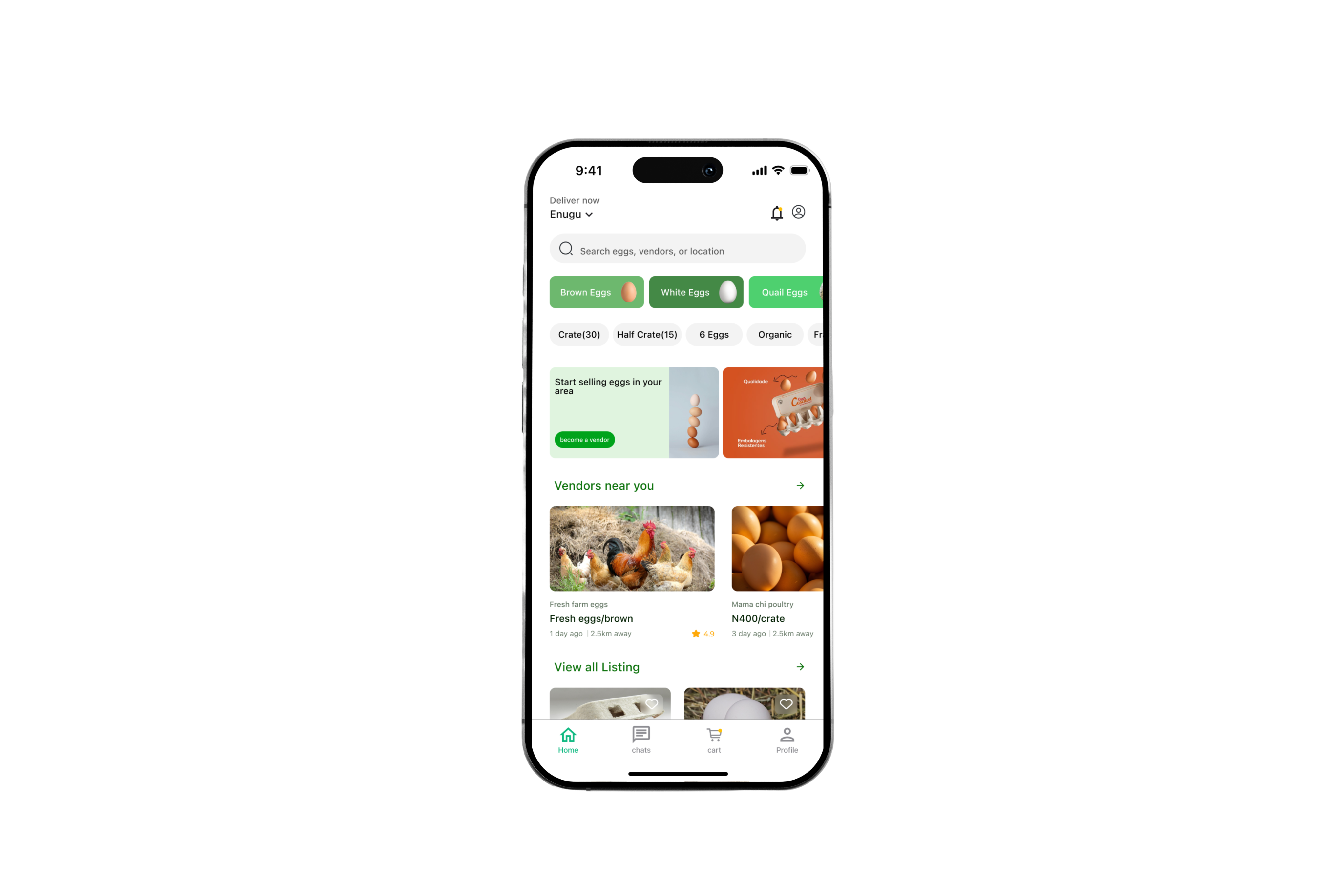 DIRECT EGGS — marketplace screen