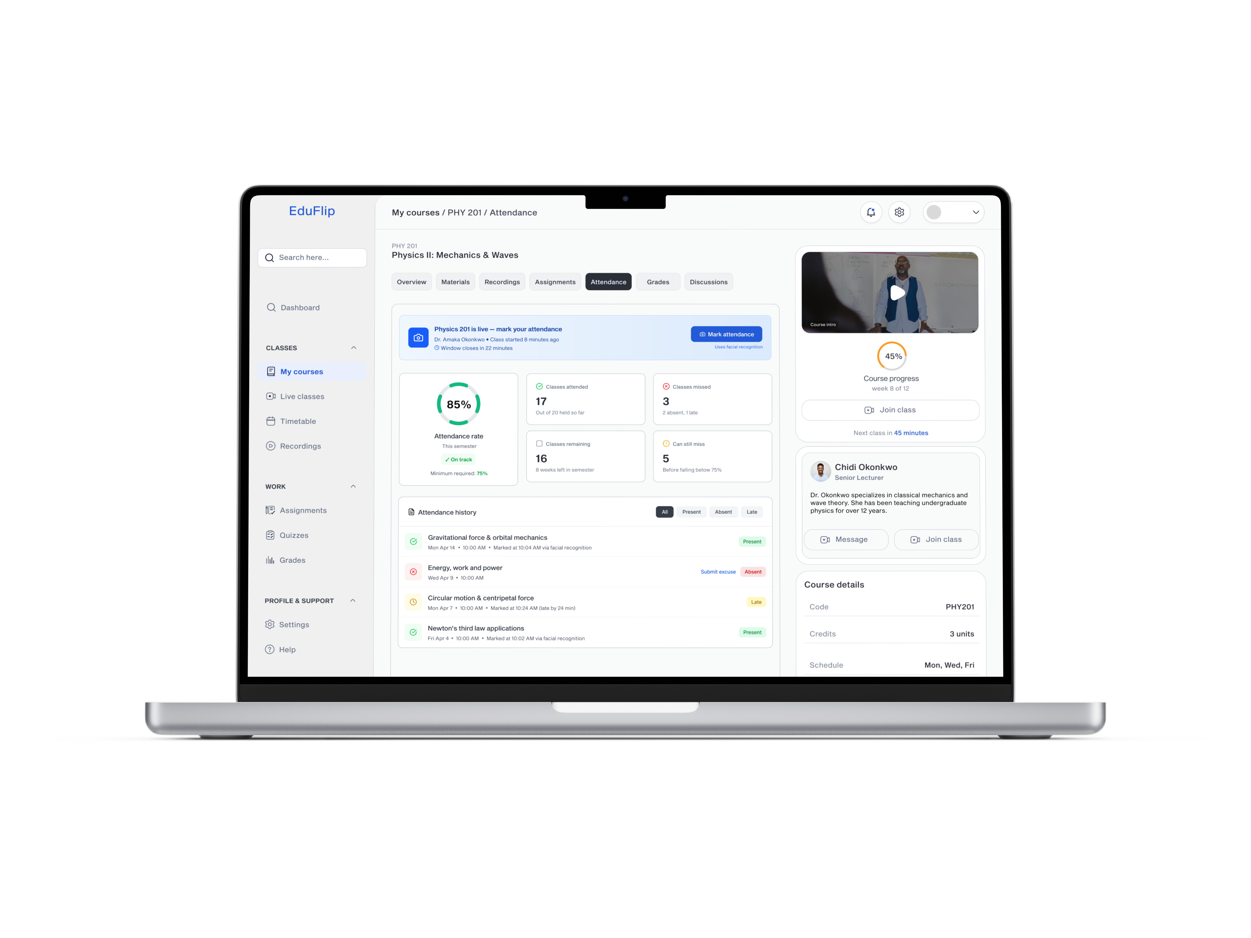 A connected learning experience. — app screen