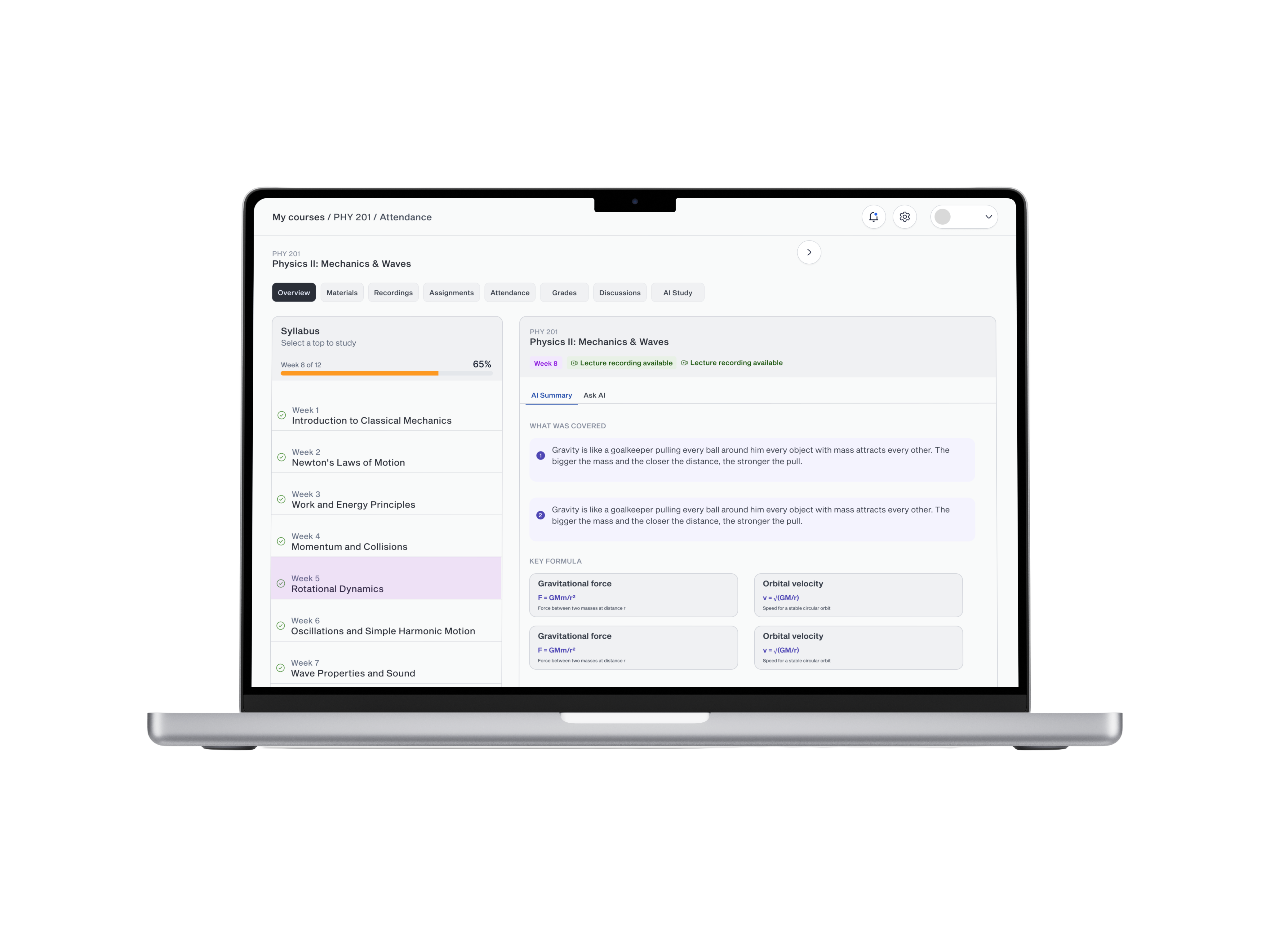 Helping students learn better with AI. — app screen