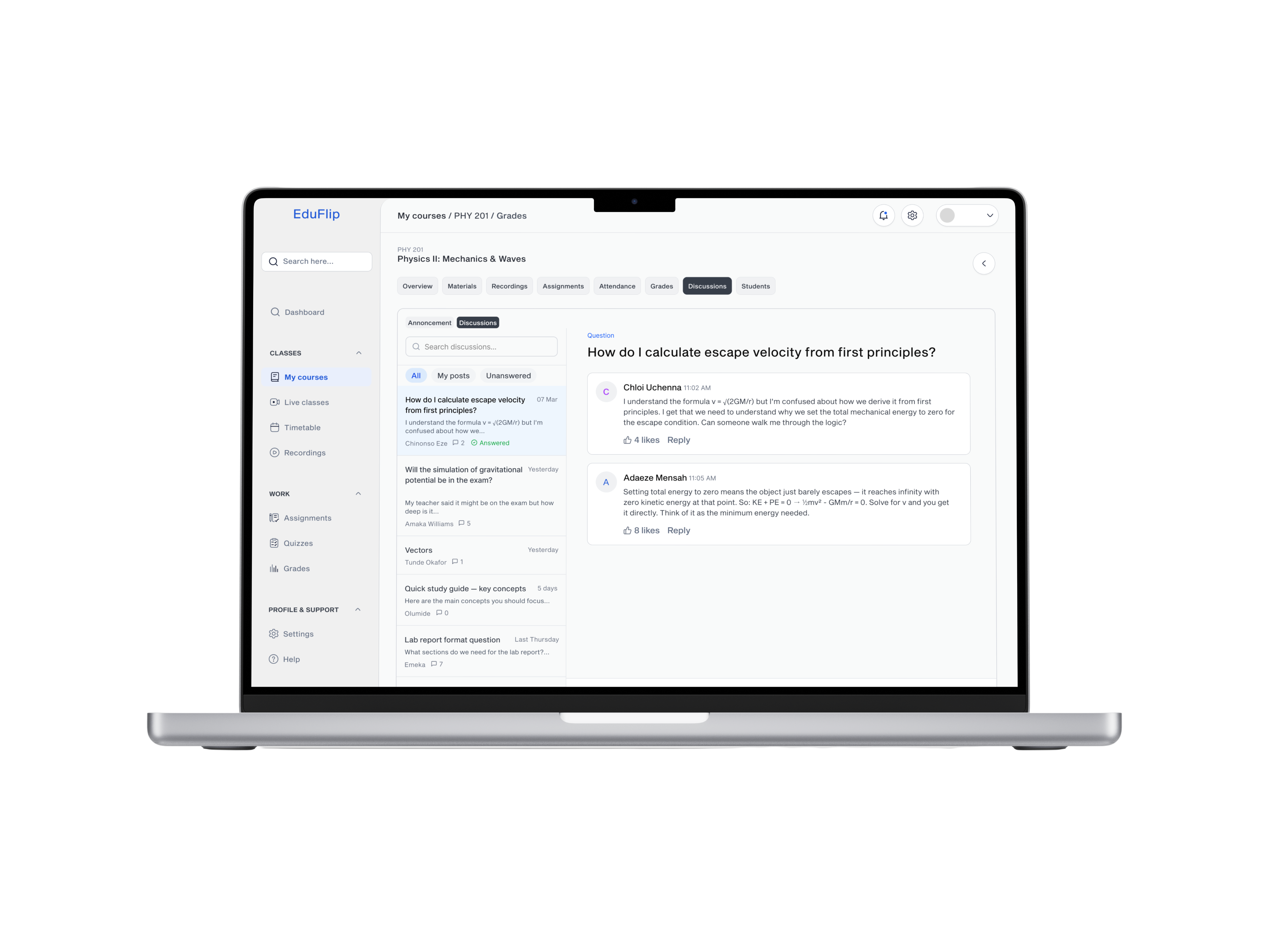 Keeping students connected beyond the classroom. — app screen