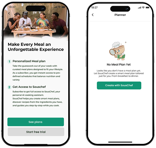 Planning meals shouldn't feel like work. — app screen