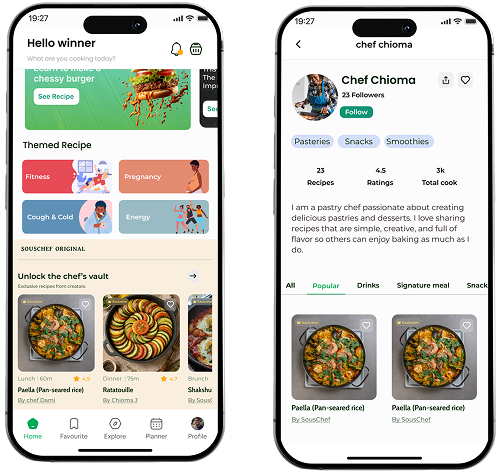 Helping great chefs reach more kitchens. — app screen